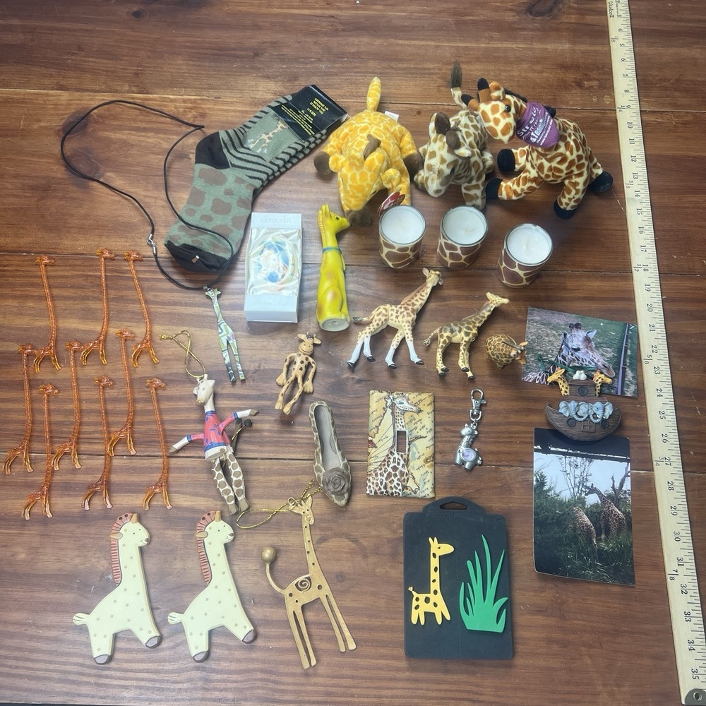 Giraffe Home Decor Lot Zoo Safari Africa Trinkets Socks Ornaments